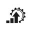 Vector illustration of the icon, logo of growth, business, industry, maintenance support. Gear wheel.
