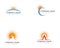 Vector illustration Icon Logo Template Sun over horizon