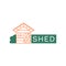 Vector illustration of icon shed lodge. Tool house,