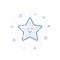 Vector illustration of icon shopping concept favorite wish in line style. Linear blue star with cute smile.