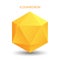 Vector illustration of an icosahedron with a gradient for game, icon, packagingdesign, logo, mobile, ui, web. Platonic