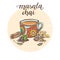 Vector illustration with indian hot beverage Masala chai and its ingredients