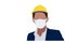 Vector illustration of Industrial engineer isolated cartoon vector illustration, Foreman worker in hard hat on white background