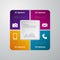 Vector illustration infographics four options . Paper square wit