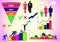Vector illustration with infographics: people, business, Finance, graphs and charts, and various figures