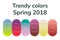 Vector illustration, infographics, trendy colors, spring 2018