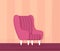 Vector illustration of an insulated chair on a pink background.