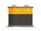 Vector illustration of an insulated large battery on a white background. Clear science. Battery of energy and battery of electrici
