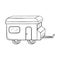 Vector illustration of isolated Hand Drawn, doodle Camper, car Recreation transport, Vehicles Camper Vans CaravansIcon