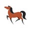 Vector Illustration of Isolated Horse, trotting dark bay