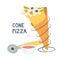 Vector illustration isolated pizza cone