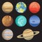 Vector illustration of isolated solar system planets