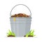 Vector illustration of an isolated waste bucket. set of garden composters for biodegradable natural biodegradable waste, organic d