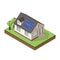 Vector illustration of isometric private cottage or house