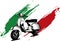 Vector illustration of an Italian scooter with flag
