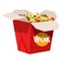 Vector illustration Japanese Wok box with noodles