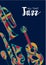 Vector illustration - Jazz festival. Hand-drawn music instruments.