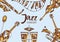 Vector illustration - Jazz festival. Hand-drawn music instruments.