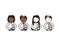 Vector illustration of Jewish boys and girls with White shirts holding memorial candles