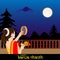 Vector Illustration for Karwa Chauth, an Indian festival, the day where wives fast throughout the day and break their fast after