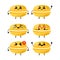 Vector illustration of kawaii cute macaroons characters. set of characters. Emoticon, mascot, character of macaroons, isolated