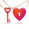 Vector illustration with key and heart keyhole