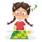 Vector Illustration Of Kid Playing Puzzle