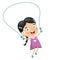 Vector Illustration Of Kid Skipping Rope