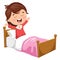 Vector Illustration Of Kid Waking Up