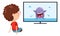 Vector Illustration Of Kid Watching Tv