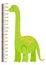 Vector illustration of kids height chart with cartoon dinosaur.