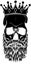 vector illustration of king skull with beard