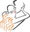 Vector illustration kissing men and women