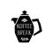 Vector illustration Koffee Break with lettering. Black tea pot with hand written inscription