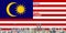 Vector illustration of Kuala Lumpur city skyline with flag of Malaysia on background