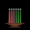 Vector Illustration for Kwanzaa. Template with seven realistic candles. Traditional african american ethnic holiday design