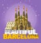 Vector illustration of La Sagrada Familia - the impressive cathedral designed by Gaudi on a white background.