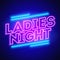 Vector illustration ladies night neon banner