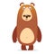 Vector illustration, a large wild cartoon bear is smiling.