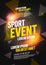 Vector Illustration Layout Poster Template Design For Sport Event, Running Tournament Or Championship