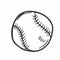 Vector illustration. Leather baseball ball. Cartoon sticker in comics style with contour. Decoration for greeting cards, posters,