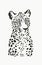 Vector illustration of leopard portrait in linocut style. Hand drawn sketch of stylized jaguar for print. Details of animal fur