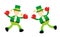 Vector illustration leprechaun power fight with each other flat design cartoon style