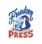 The vector illustration of lettering phrase - Freedom of the press. T