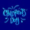 Vector illustration of lettering on the theme of the World Children\\\'s Day holiday on a blue background