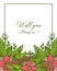 Vector illustration lettering will you marry me with frame flower pink and green leaves bloom