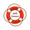 VECTOR Illustration of the Lifebuoy Background, Colored Logo Template, Hello Summer Lettering.