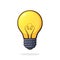 Vector illustration. Light bulb. Symbol of idea, new solution and creativity. Graphic design with contour