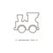 Vector illustration of line toy locomotive icon on white background