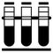 Vector illustration. Linear icon. Three medical test tubes on a white background isolated.